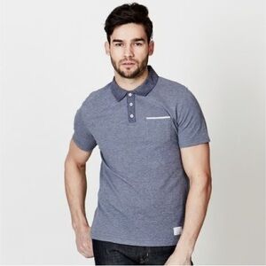 Adam Levine Collection Men's Blue-Gray Polo with Pocket Size Large NEW NWOT